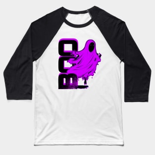 Ghost Of Disapproval - Purple Halftone Dark Typo Baseball T-Shirt